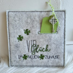 Stickdatei ITH - Karte Geldschlitz Schlitz Viel Glück im neuen zuhause